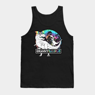 Granny Saurus Funny Dino Tie Dye Bandana Mother's Day Tank Top